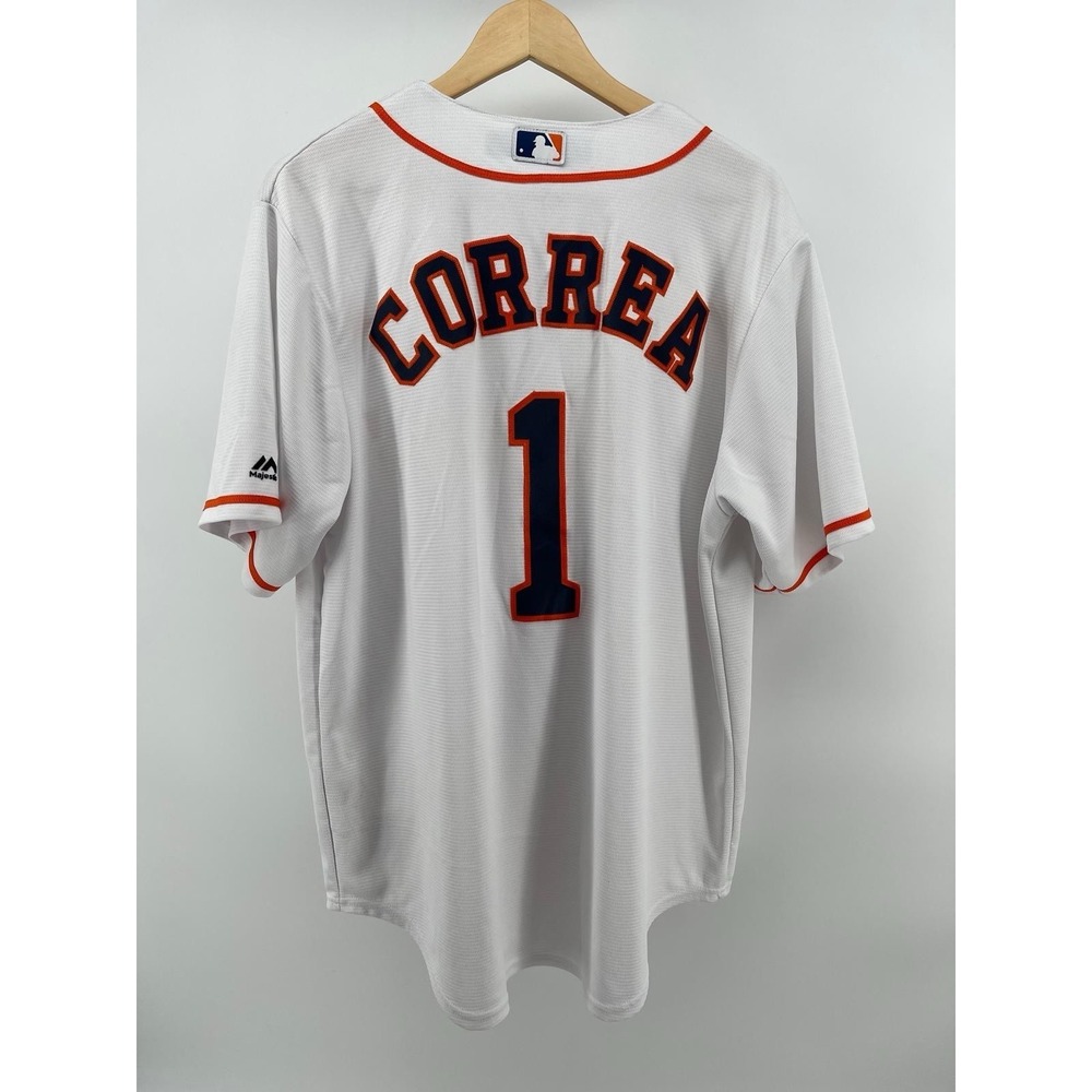 Majestic Astros Correa #1 Jersey Men L Cool Base Made USA MLB